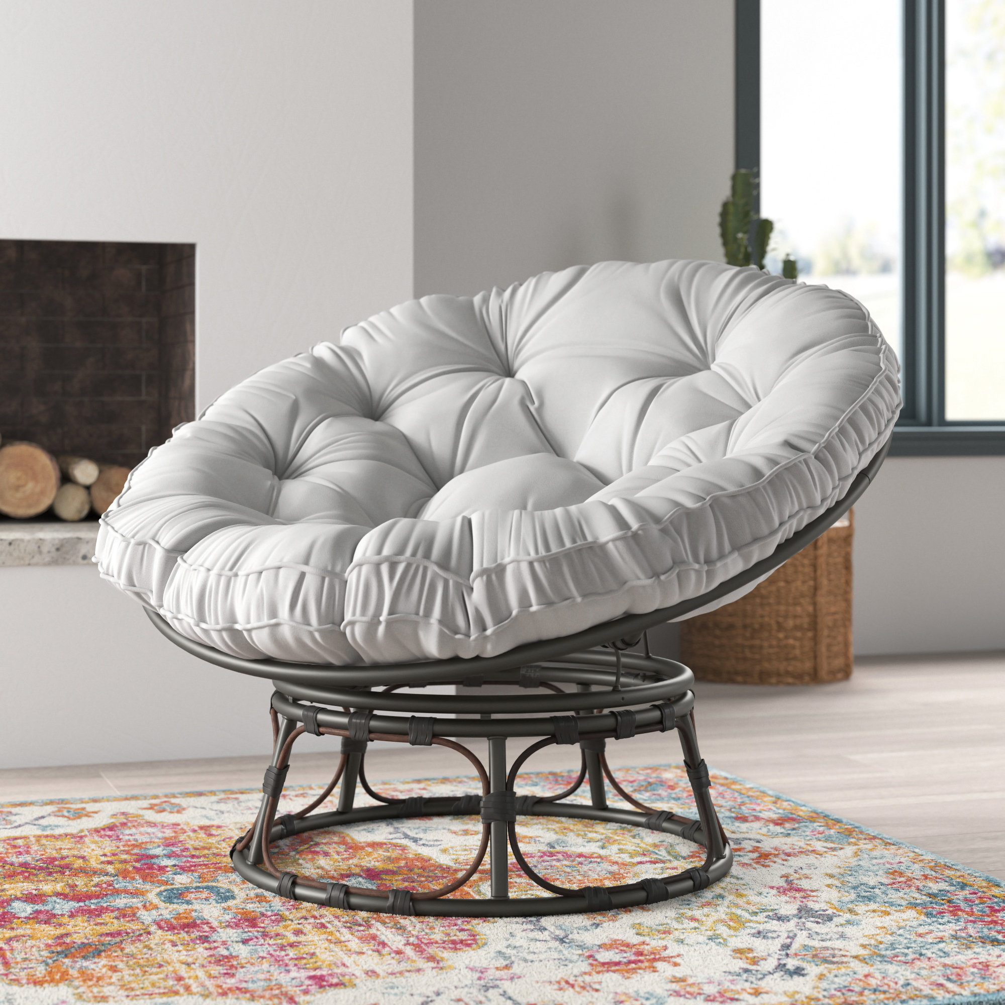 Mistana™ Fehr 45" Oversized Plush Papasan Moon Chair & Reviews
